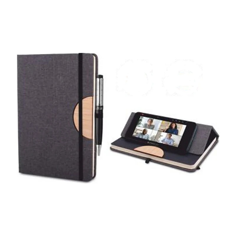 Bamboo D-Line Notebook with Phone Stand
