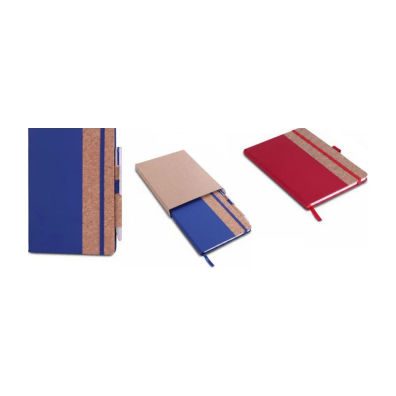 Cork Fabric Notebook & Four-Colour Pen