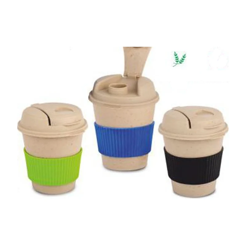 Bamboo Flip-Lid Mug, Natural Bamboo