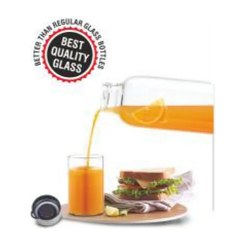 Clear Sip Litre Glass Bottle