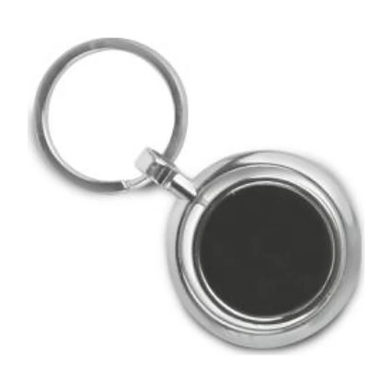 Round Rotating Keychain, Silver